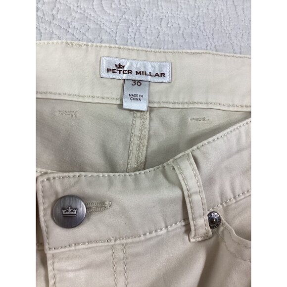 Peter Millar Mens Brushed Denim Khaki Straight-Leg Jeans *Pants *Size 36*EUC - Picture 7 of 14